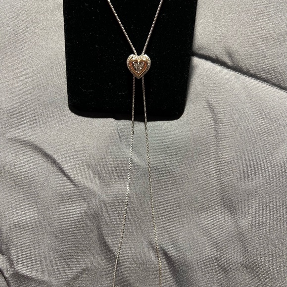 Kay Jewelers Sterling Silver + Rose Gold Bolo Heart Necklace - Picture 9 of 12